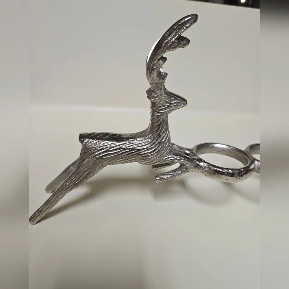 Vintage Stag Silver Plated Deer Candle Holder Rustic Cabin Centerpiece Reindeer